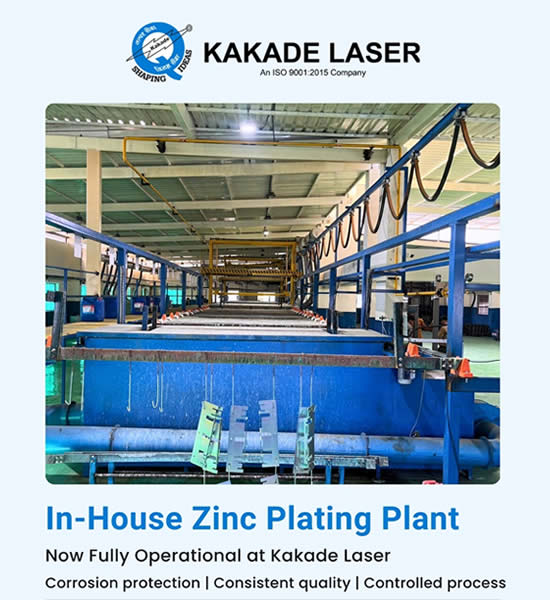 In-house zinc plating facility fully operational at Kakade Laser