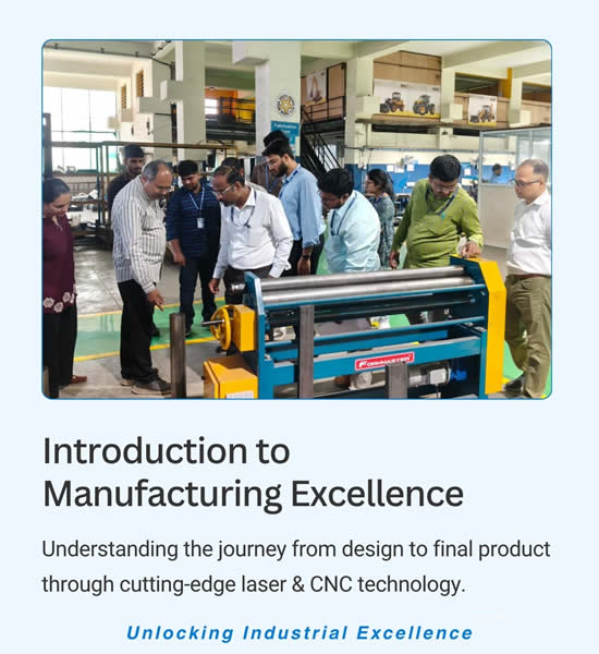 CNC bending and fabrication process during industrial visit