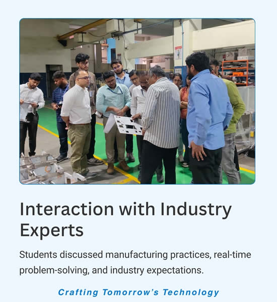 Students interacting with manufacturing experts at Kakade Laser