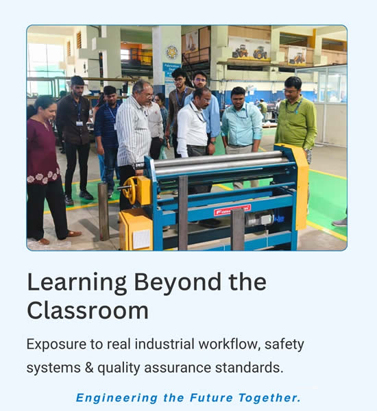 Students interacting with manufacturing experts at Kakade Laser