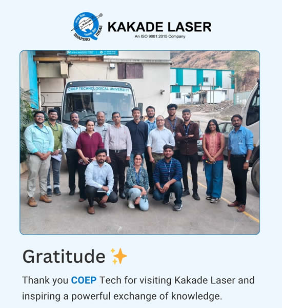 Students interacting with manufacturing experts at Kakade Laser