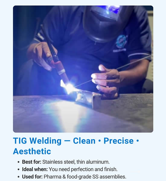 TIG welding for precision stainless steel components 