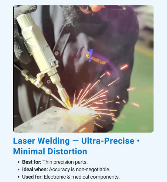 Laser welding process for high precision engineering parts 