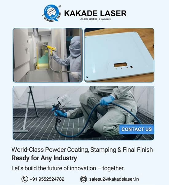 In-house powder coating facility at Kakade Laser