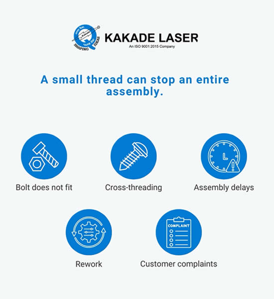 Automatic tapping of sheet metal components at Kakade Laser