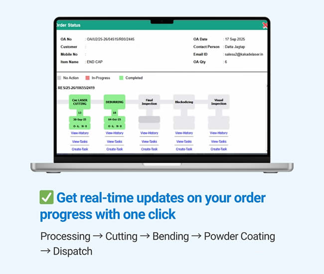 Complaint registration form with submit button on Kakade Laser portal