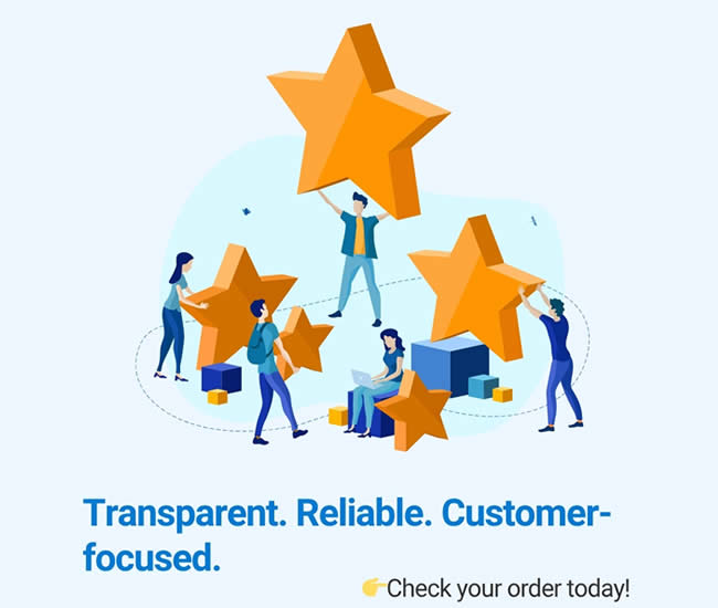 Customer checking order status on smartphone