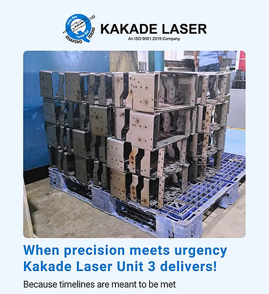 Palletized precision sheet-metal components ready at Kakade Laser Unit-3